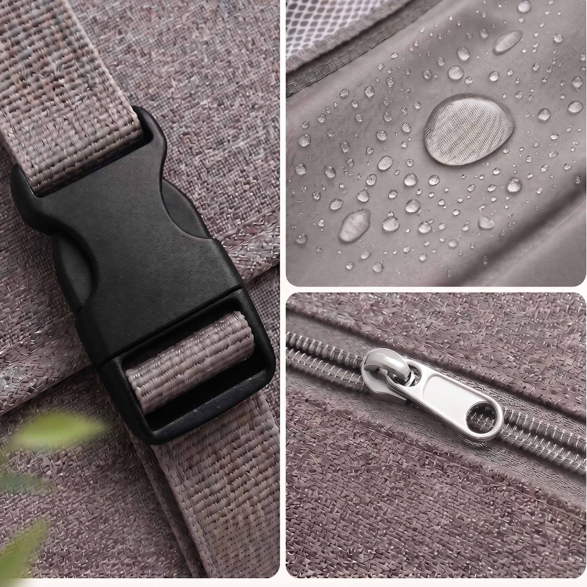 Matelas à langer gris vue sur détails extérieur