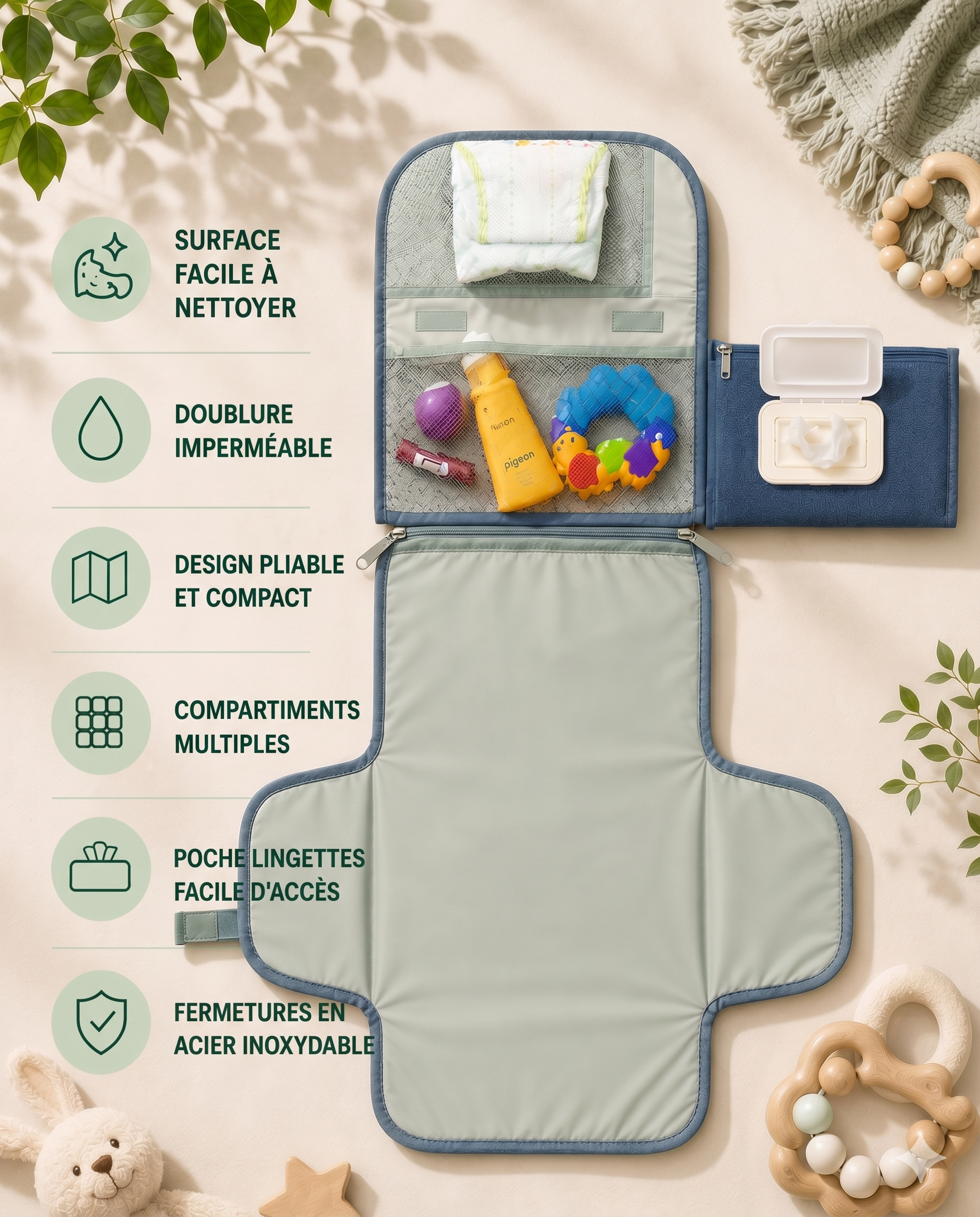 Matelas à langer - Bleu